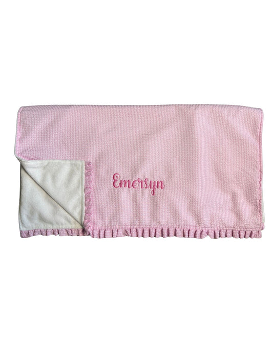 Pink seersucker Towel