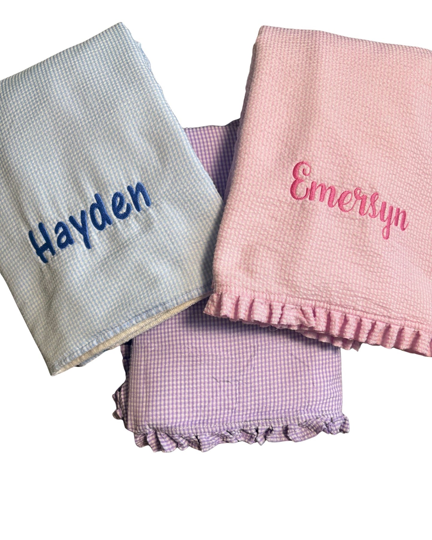 Pink seersucker Towel