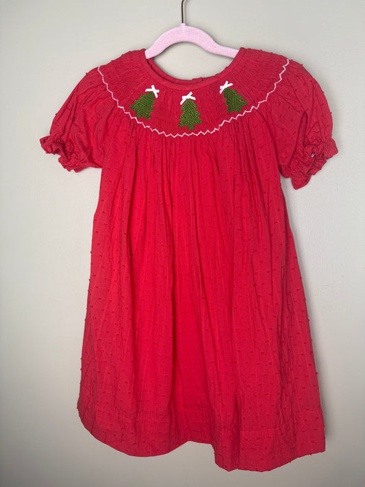 Smocked Christmas Tree Dress