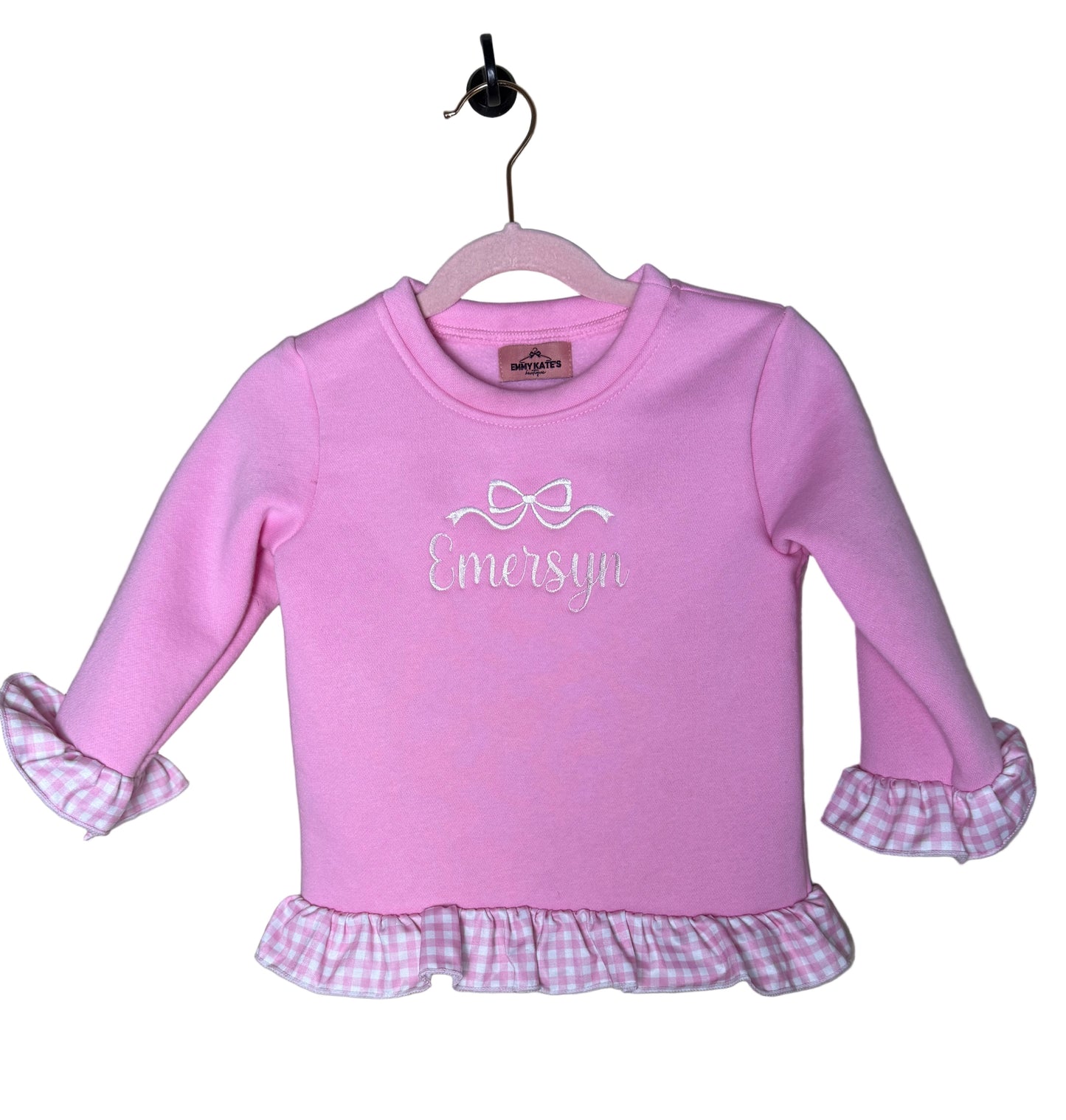 Pink ruffle sweatshirt